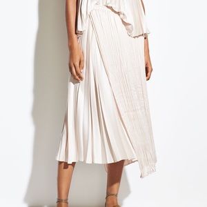 Vince mixed pleat asymmetric skirt